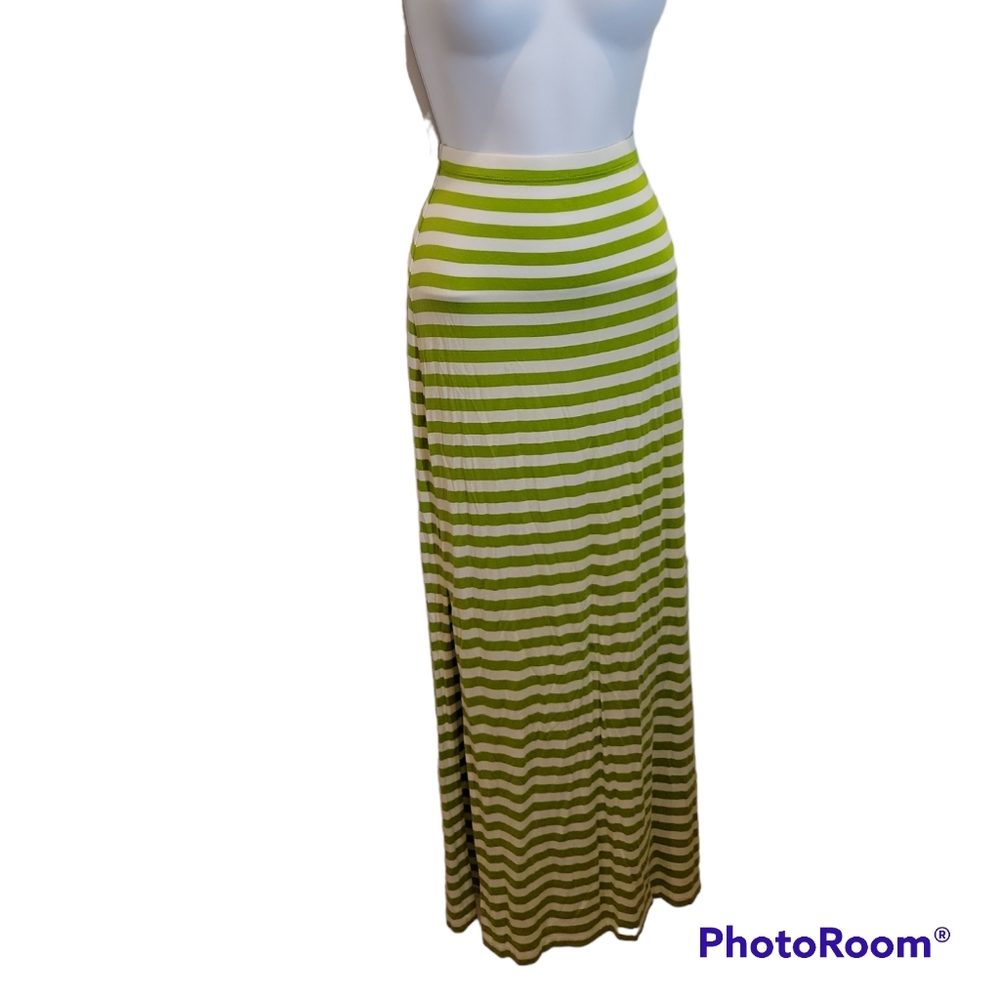 Michael Kors Maxi Skirt Small Green White